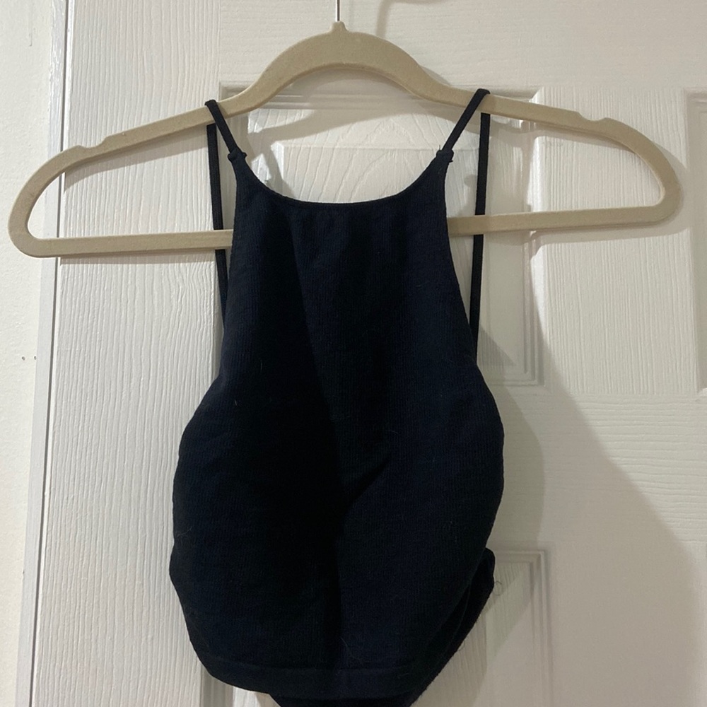 Open Back Black Tank